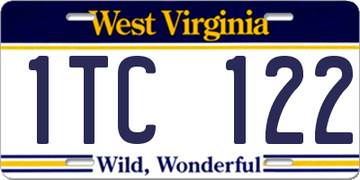 WV license plate 1TC122