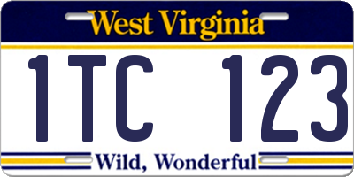 WV license plate 1TC123