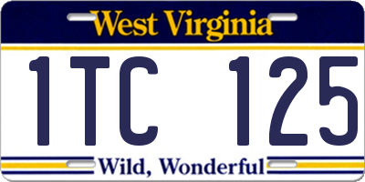 WV license plate 1TC125