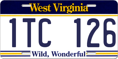 WV license plate 1TC126
