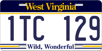 WV license plate 1TC129