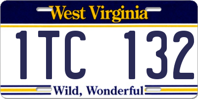 WV license plate 1TC132