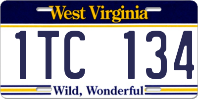 WV license plate 1TC134