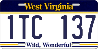 WV license plate 1TC137