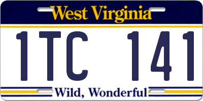 WV license plate 1TC141
