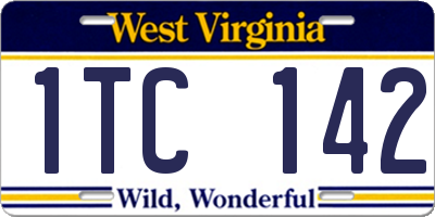 WV license plate 1TC142