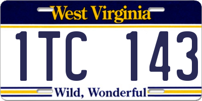 WV license plate 1TC143