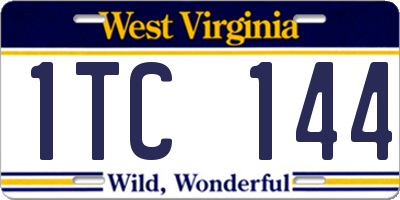 WV license plate 1TC144