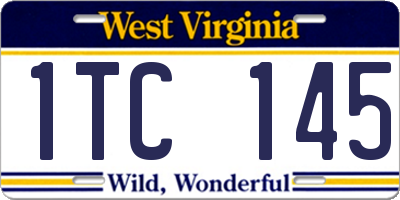 WV license plate 1TC145