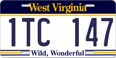 WV license plate 1TC147
