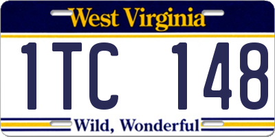 WV license plate 1TC148