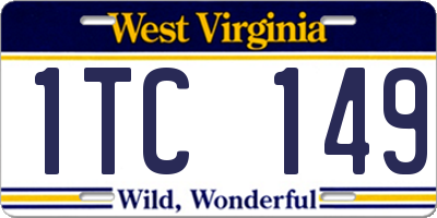 WV license plate 1TC149