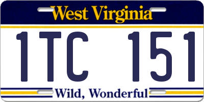 WV license plate 1TC151