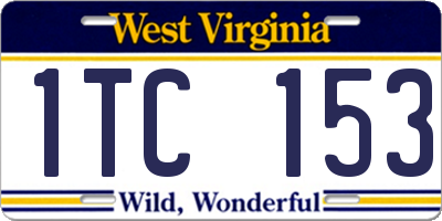 WV license plate 1TC153