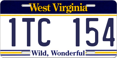 WV license plate 1TC154