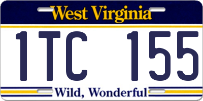 WV license plate 1TC155