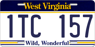 WV license plate 1TC157