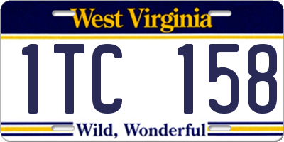 WV license plate 1TC158
