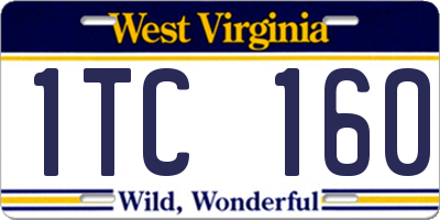 WV license plate 1TC160