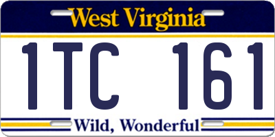 WV license plate 1TC161