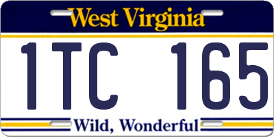 WV license plate 1TC165