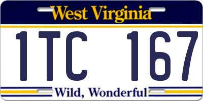 WV license plate 1TC167