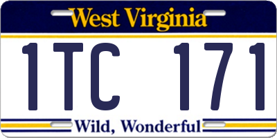 WV license plate 1TC171