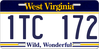 WV license plate 1TC172
