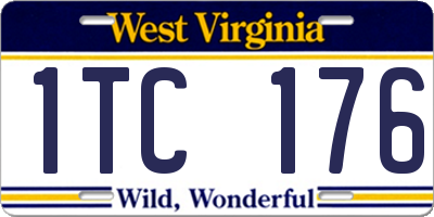 WV license plate 1TC176