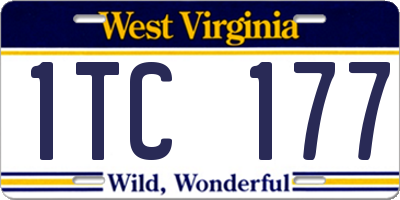 WV license plate 1TC177