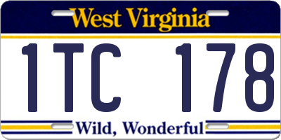 WV license plate 1TC178
