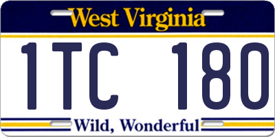 WV license plate 1TC180