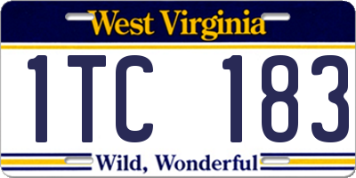 WV license plate 1TC183