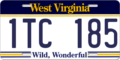 WV license plate 1TC185