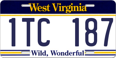 WV license plate 1TC187