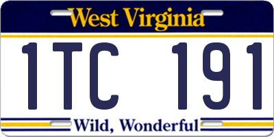 WV license plate 1TC191