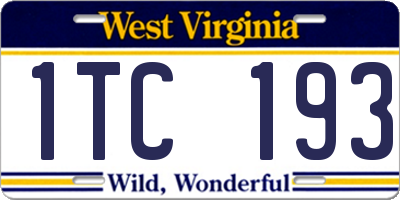 WV license plate 1TC193