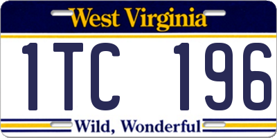 WV license plate 1TC196