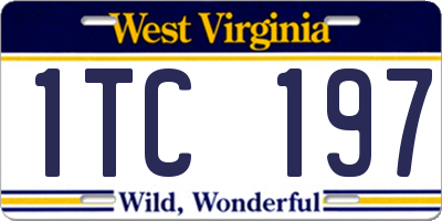 WV license plate 1TC197