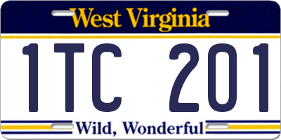 WV license plate 1TC201