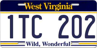 WV license plate 1TC202