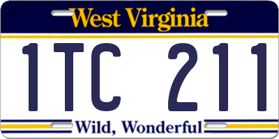 WV license plate 1TC211