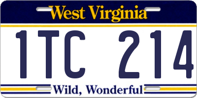 WV license plate 1TC214