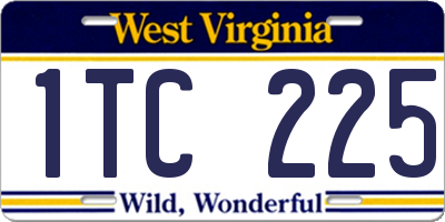 WV license plate 1TC225