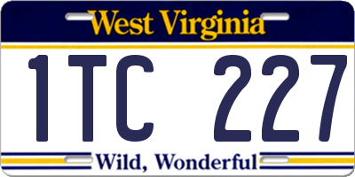 WV license plate 1TC227