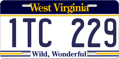 WV license plate 1TC229