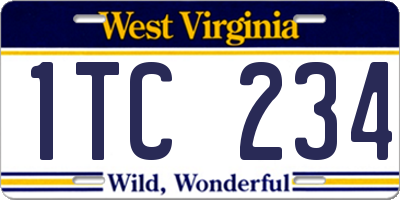 WV license plate 1TC234