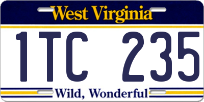 WV license plate 1TC235