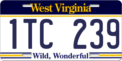 WV license plate 1TC239