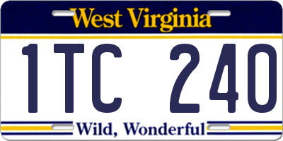 WV license plate 1TC240